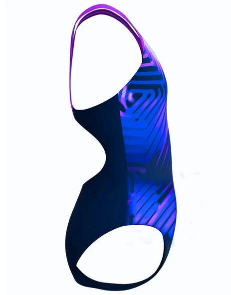 Speedo Digital Baskı Kız Çocuk Yüzücü Mayosu Pembe-Mor - 8