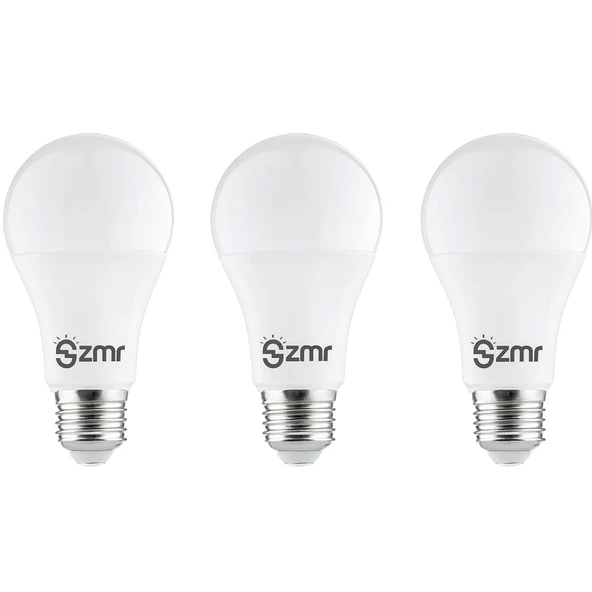 ZMR 103/B.65 3'lü Paket LED Ampul 10W 6500K Beyaz Işık E27 Duylu Enerji Tasarruflu Uzun Ömürlü