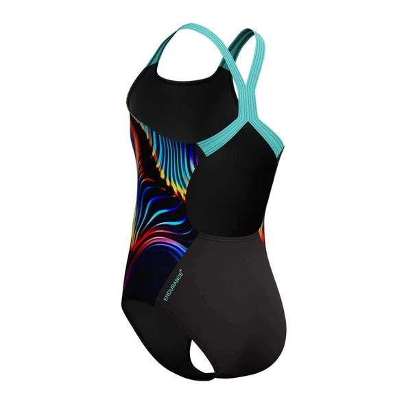 Speedo Pt Plmt Pwrbck Kız Çocuk Yüzücü Mayosu Turkuaz-Mavi - 9