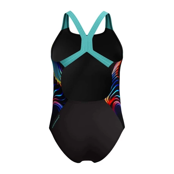 Speedo Pt Plmt Pwrbck Kız Çocuk Yüzücü Mayosu Turkuaz-Mavi - 11