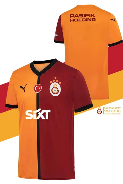 Galatasaray Orijinal Lisanslı 2024/25 Sarı Kırmızı 5 Yıldızlı Taraftar Forma Spor Bileklik Set Hediyelik Ahşap Kutulu - Resim 2