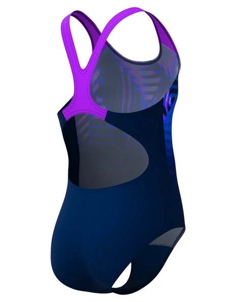 Speedo Digital Baskı Kız Çocuk Yüzücü Mayosu Pembe-Mor - 9