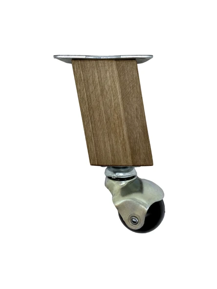Kale Ahşap Eğimli Top Tekerli Ayak Mobilya Sehpa Tekerli Ayağı(K. CEVİZ)(12CM - 15CM)(CEVİZ AĞACI) Ceviz 15cm 15cm - 2 ADET - Resim 2
