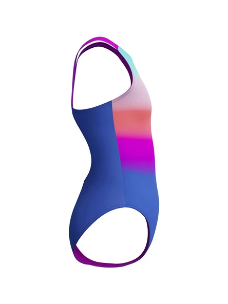 Speedo Digital Baskı Kız Çocuk Yüzücü Mayosu Pembe-Mavi - 3