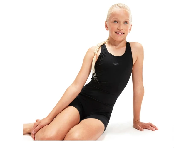 Speedo Eco Endurance Legsuit Kız Çocuk Yüzücü Mayosu Siyah - 4