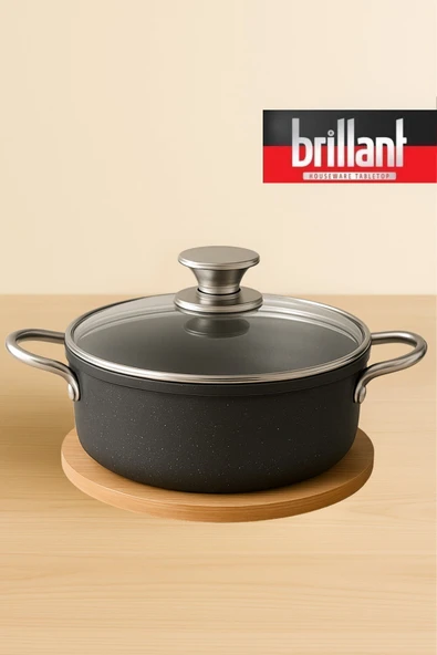 BRİLLANT TENCERE  STONE DERİN 26 CM 3,5 LİTRE ANTRASİT ürün görseli