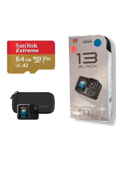 GoPro HERO13 Black Aksiyon Kamerası (64gb kart + çantalı kit)