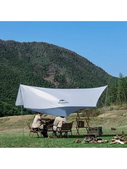 Naturehike Hexagon Sunrise Canopy 5.2x4.6 mt Tarp [Güneş ve Rüzgar Koruma Tentesi] Grey/Blue - 3