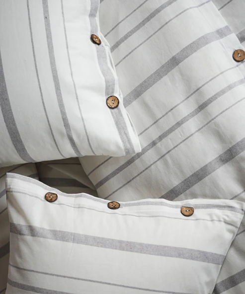 Cotton Collection Çift Kişilik Çizgili Nevresim Seti Solinea - 2