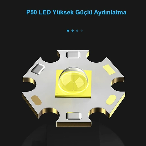 Watton Güçlü El Feneri 3000 Lümen WT-600 - 7