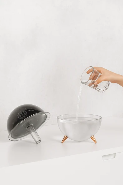 QASUL Gece Lambası Mini Projeksiyon Lambası Hava Nemlendirici 260 Ml Ultrasonik - 7