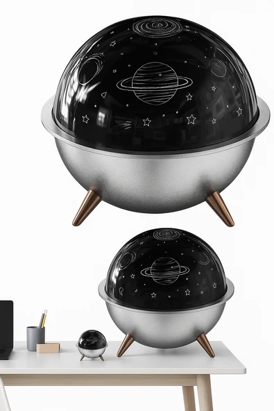 QASUL Gece Lambası Mini Projeksiyon Lambası Hava Nemlendirici 260 Ml Ultrasonik - 2