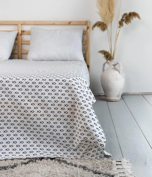 Cotton Collection Çift Kişilik Pike Balık