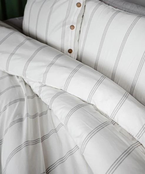 Cotton Collection Çift Kişilik Çizgili Nevresim Seti Seroya - 4