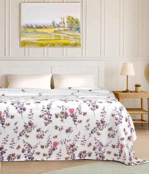 Cotton Collection Tek Kişilik Pike Flora