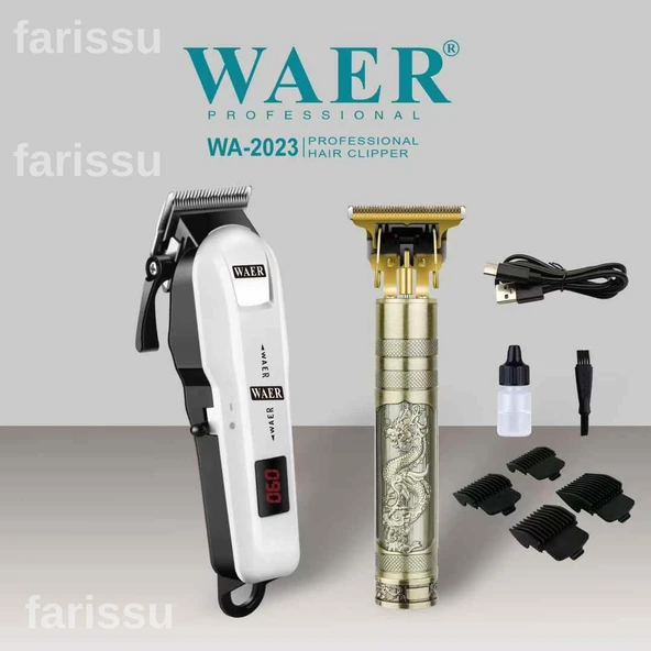 WAER PROFESSIONAL WA-2023 2'si 1 Arada Profesyonel Saç ve Sakal Kesme Makinesi Seti - 2