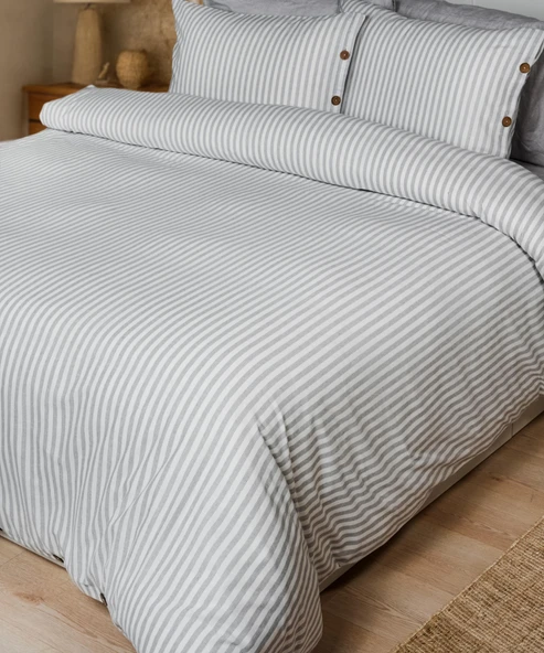 Cotton Collection Çift Kişilik Çizgili Nevresim Seti Reveboheme - 3