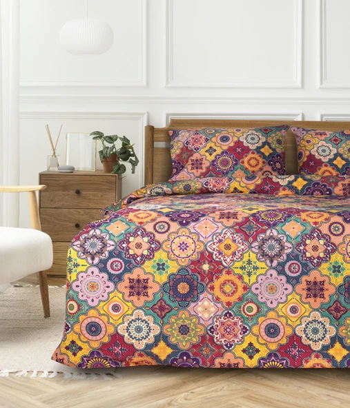 Cotton Collection Çift Kişilik Nevresim Seti Harmoni