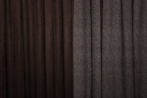 ÇİZGİLİ MODEL ACI KAHVE RENK TEK KANAT Hazır dikilmiş Pileli Fon Perde 300*260 cm - 3