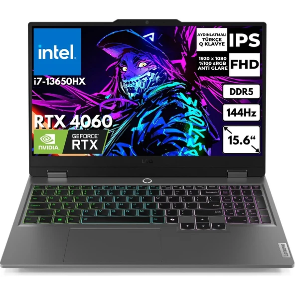 Lenovo Loq 15IRX9 I7-13650HX 40 GB 2 Tbssd 8gb RTX4060 144Hz 15.6" Fhd Windows 11 Home Taşınabilir Bilgisayar 83DV00WTTRAT49 ürün görseli 1
