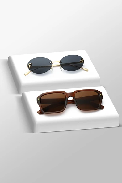 UNISEX GÜNEŞ GÖZLÜĞÜ 2'Lİ SET ürün görseli