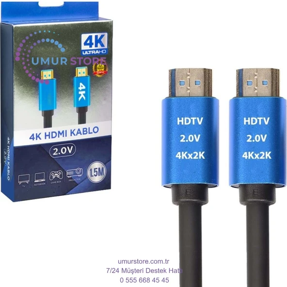 HDMI Kablo Gold 2.0V 2K 4K HDTV 1.5 mt