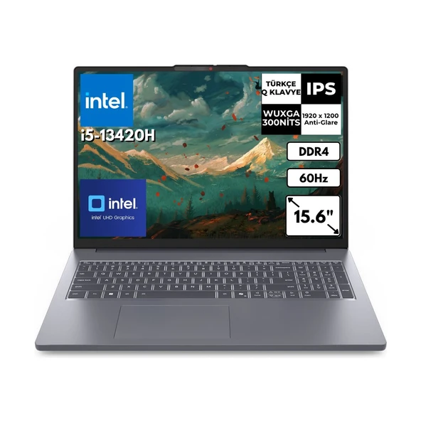Lenovo Ideapad Slim 3 16IRH10 I5-13420H 16 GB 2 Tbssd UHD Graphics 16" Wuxga Windows 11 Home Taşınabilir Bilgisayar 83K2001FTRAT29