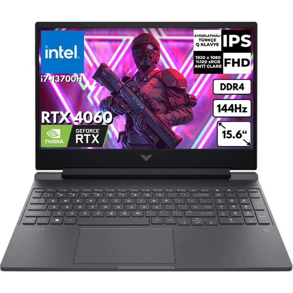 Hp Victus 15-FA1055NT I7-13700H 48  GB 2 Tbssd 8 GB RTX4060 15.6" 144Hz Fhd Windows 11 Pro Taşınabilir Bilgisayar 8U846EAAT84