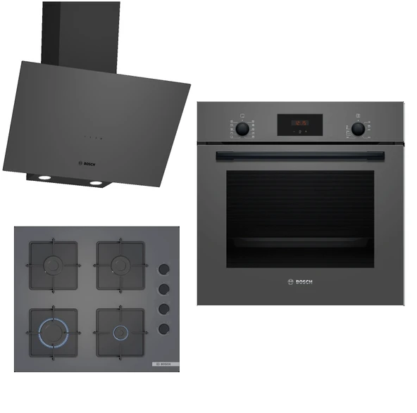 Bosch Hbf512bh1t-pop6c9p30o-dwk64pj70t Ankastre Gri 3 Lü Set 312 ürün görseli