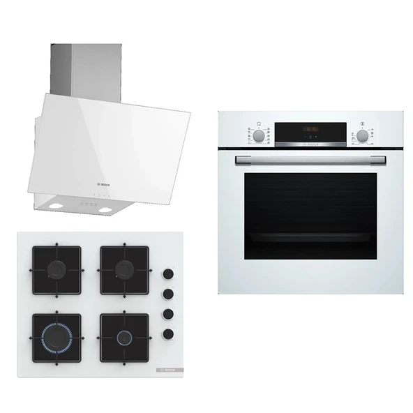 Bosch HBF512BW1T - POP6C2P30O - DWK63PJ20T 3'lü Beyaz Ankastre Set 298 ürün görseli 1