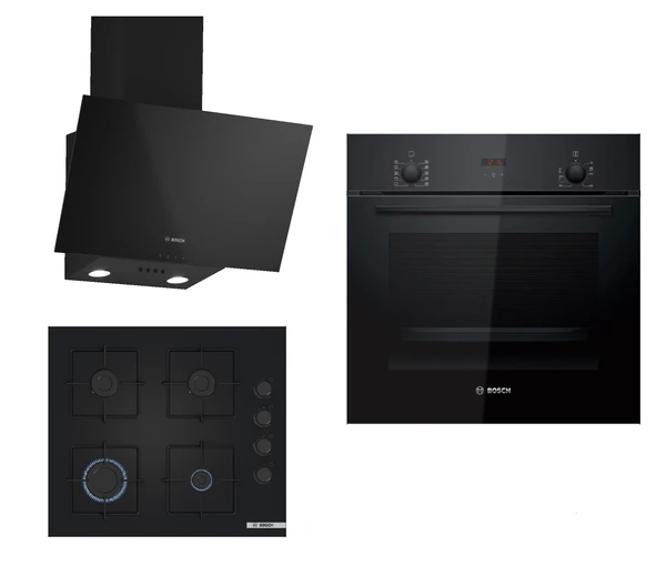 Bosch HBF512BB1T - POP6C6P30O - DWK63PJ60T Siyah Ankastre Set ürün görseli