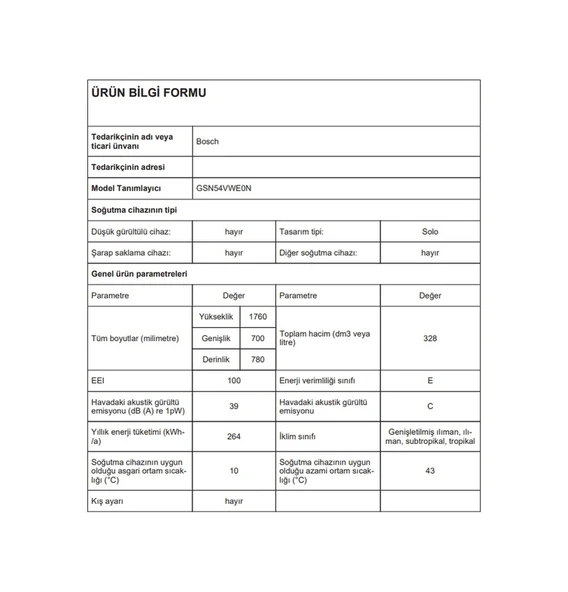 Bosch GSN54VWE0N 328 LT 7 Çekmeceli Dikey Derin Dondurucu - Resim 4