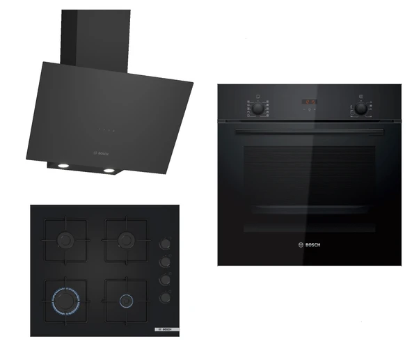 Bosch HBF512BB1T - POP6C6P30O - DWK64PJ60T Siyah Ankastre Set ürün görseli