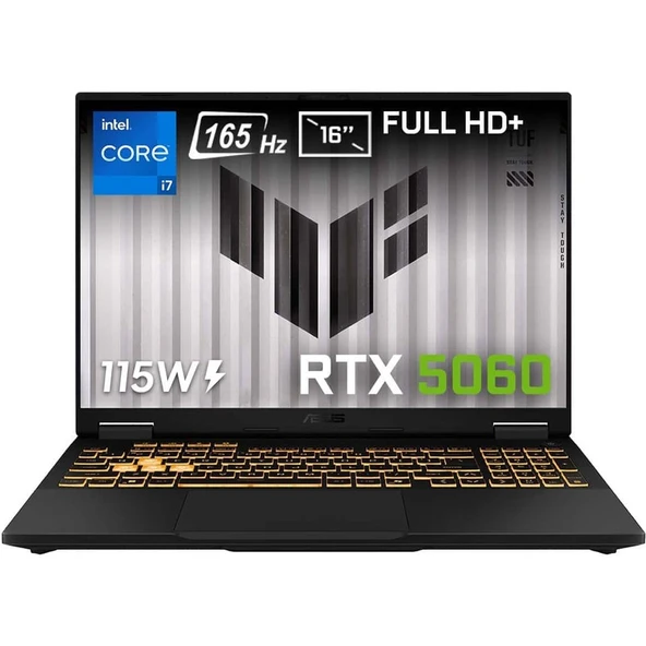 Asus Tuf Gaming F16 FX608JMR I7-14650HX 8-Gbddr5 512 GB SSD RTX5060 8GB-GDDR7-115W) 16″ Wuxga 165Hz IPS Windows 11 Pro FX608JMRAT42