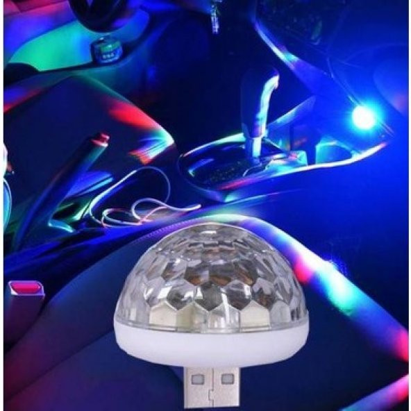 Citroen C8 Usb Disko Topu Sese Duyarlı Renkli Canlı Işık