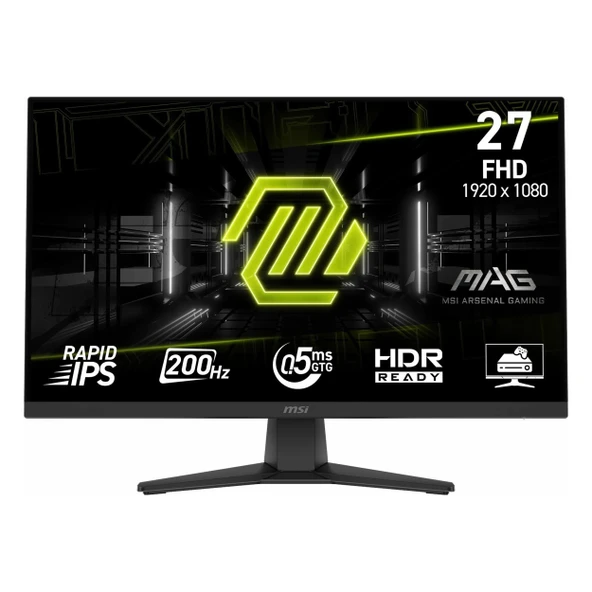 MSI MAG 272F 27" 200Hz 0.5Ms HDMI+DP HDR FullHD FreeSync IPS Vesa Monitör ürün görseli 1
