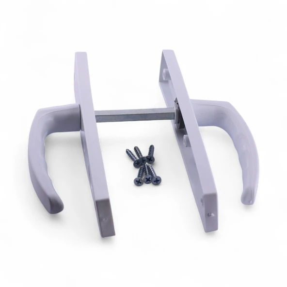 PVC 1 Takım Kapı Kolu Beyaz Balkon Banyo Tuvalet Wc Plastik Kulp Kilitsiz - Resim 3