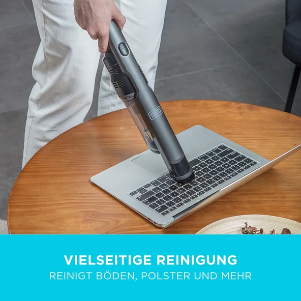 Black  Decker DVC320B21-QW 12V 2.0Ah Dustbuster Slim El Süpürgesi,Siyah - Resim 5