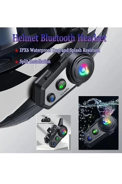 Q18 Motosiklet Kask Kulaklık Intercom Işıklı 2 Eşleşme Özellikli 1000 Mah - 5