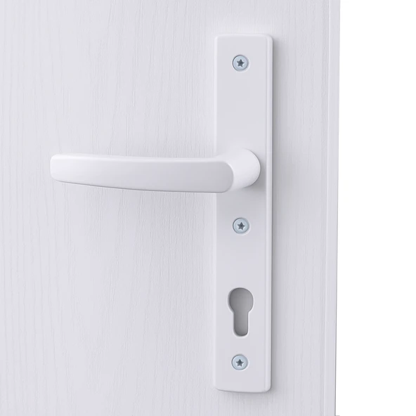 PVC 1 Takım Kapı Kolu Beyaz Balkon Banyo Tuvalet Wc Plastik Kulp Kilitsiz - Resim 5