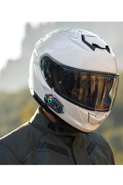 Y12 Motor Kask Kulaklık RGB Modlu Radyolu Motosiklet Kulaklık 5.3 Bluetooth Intercom - Resim 5