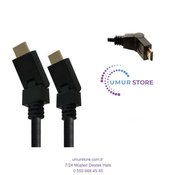 2x 90DERECE HDMI Kablo Gold - 1.8m - 2