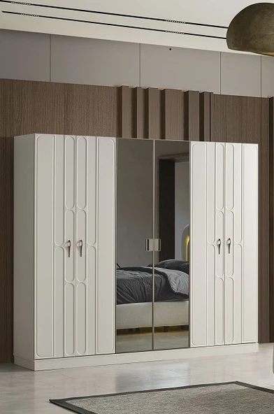 AURA MDF 6 KAPAKLI DOLAP ürün görseli 1