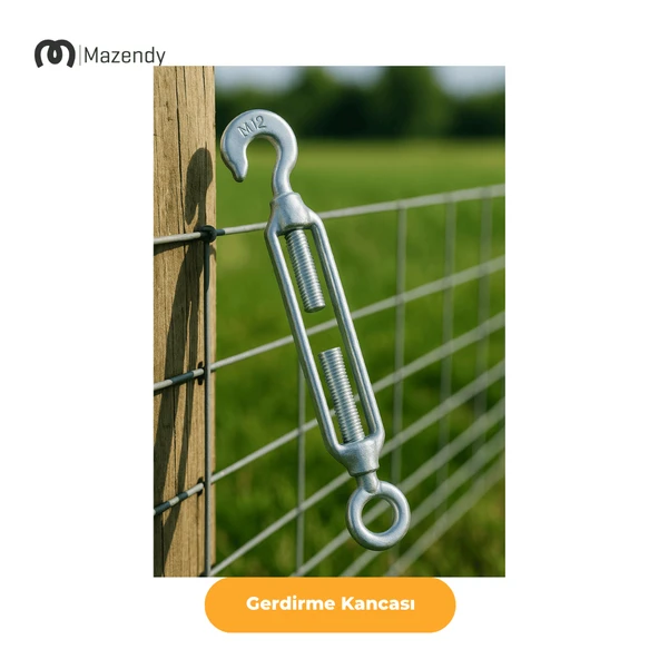 M20 Galvanizli Gerdirme Kanca Askı ve Tel Halat Gergi (1 Adet) - 3