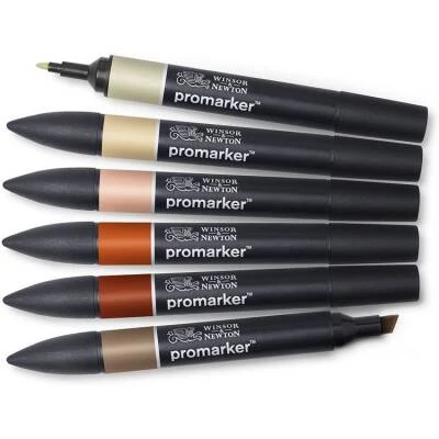 Winsor&Newton Promarker Toprak Tonları Seti (6 renk) ürün görseli 1