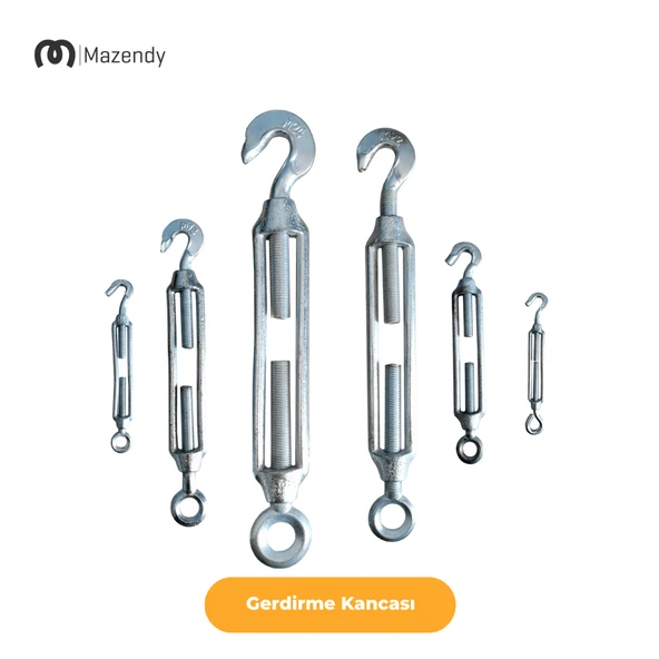 M6 Galvanizli Gerdirme Kanca Askı ve Tel Halat Gergi (1 Adet) - Resim 5