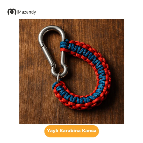 11x120 mm Düz Yaylı Karabina Kanca 3 Adet Paslanmaz Çelik Aparat - Resim 4