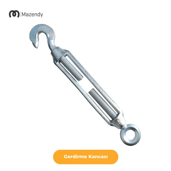 M6 Galvanizli Gerdirme Kanca Askı ve Tel Halat Gergi (1 Adet) - Resim 4