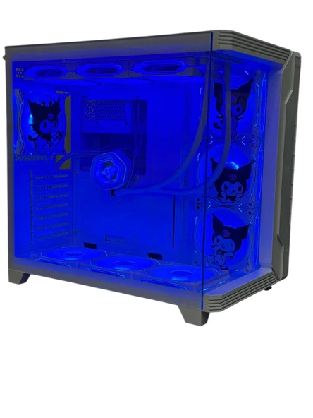 Kuromi Karakterli 7 ARGB Fanlı 850W 80 Plus Bronz Power'lı 360MM Sıvı Soğutmalı Beyaz Akvaryum Kasa - Resim 10