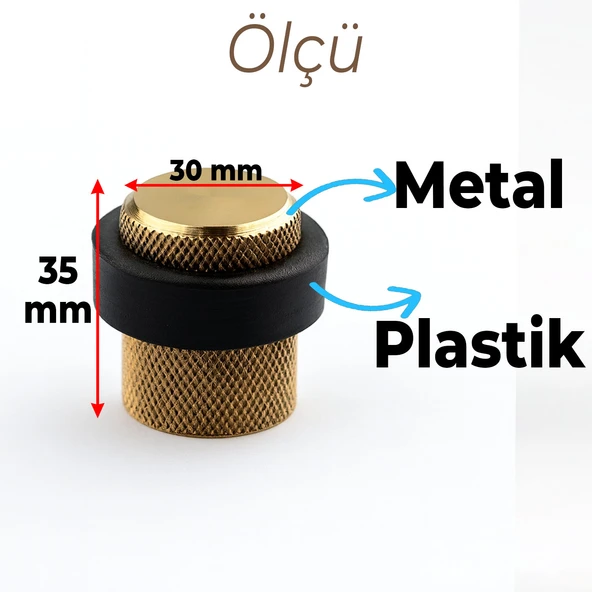 Kapı Stoperi Tamponu Gold Altın Vidalı Metal Tutacağı Tutucu Altı Kolu Pencere Stopu Takozu Sürgülü - Resim 2